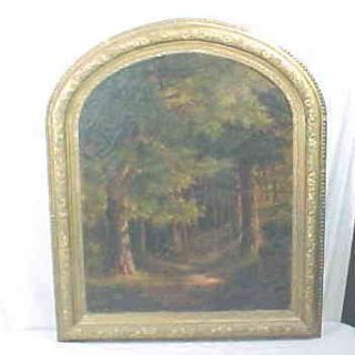 Arthur Parton Forest Interior Landscape 1864 Oil Listed