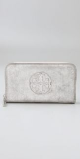 Tory Burch Shimmer Suede Zip Continental Wallet