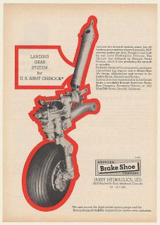 1964 Jarry Hydraulics Brake Shoe US Army Chinook Landing Gear System