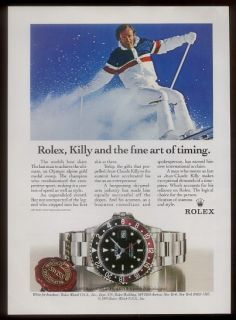 1988 Jean Claude Killy Skiing Photo Rolex GMT Master II Watch Vintage