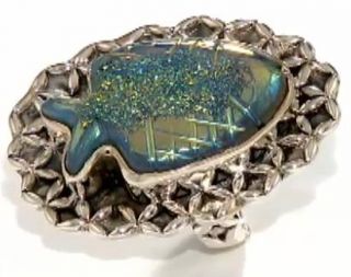 Statements Amy Kahn Russell Carved Drusy Fish Ring Sterling Silvr Sz 6