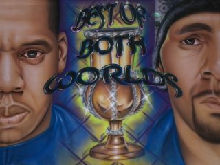 JAY Z R KELLY BEST OF BOTH WORLDS TOUR BACKDROP Hand painted ONE OF A