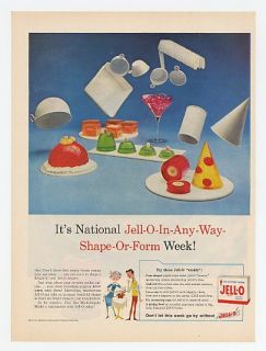 1959 Jello Jell O in Any Way Shape or Form Week Molds Print Ad