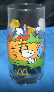 McDonalds Camp Snoopy Collection Jelly Juice Glass Jar