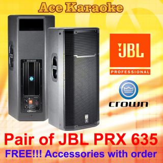 Pair JBL PRX635 PRX 635 PA Speakers Free Accessories