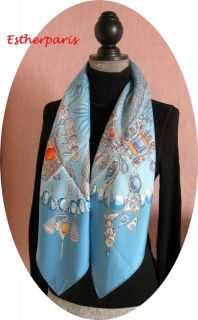 Sales Sales Turquoise Terres Precieuses Perfect Condition Hermes Scarf