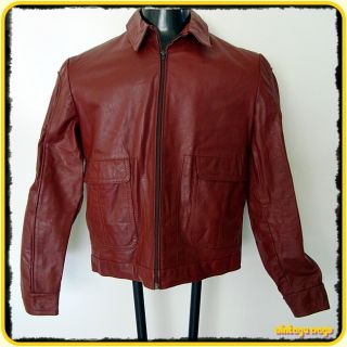 Vintage 70s Jean Pierre Argentina Leather Biker Jacket Mens L Size 42