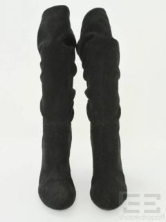 Jean Michel Cazabat Black Ruched Suede Boots Size 40