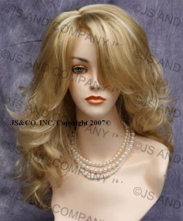 Beautiful Wavy Layered Wig with Butterscotch and Pale Blonde Mix JSBD