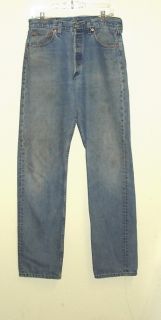 Vintage Levis 501 33x36 Blue Jeans USA Distressed