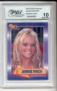 Jennie Finch Rookie Review Card PGI 10 Softball Jenny