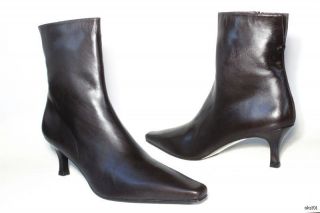 New Stuart Weitzman Damsel Brown Calf Leather Zipper Ankle Boots