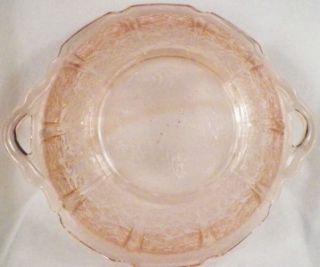  Blossom Pink Depression Glass Bowl Jeannette 2 Handles Vintage EX COND