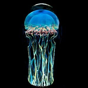  Glass Paperweight ~ Rick Satava ~ Moon Jellyfish Paperweight LTD Size