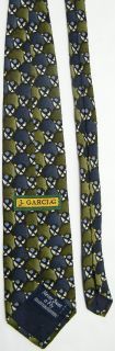 Jerry Garcia Never SWAT A Fly Collection 14 Green Blue Silk Neck Tie