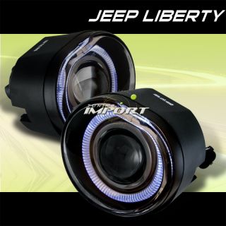 2002 2004 Jeep Liberty Black Halo Projector Fog Lights Lamps Left