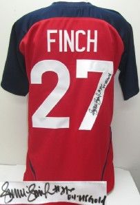 Jennie Finch Signed Red Olympic Softball Jersey Inscr 04 US Gold SI