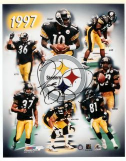 Jerome Bettis Steelers Signed 1997 Collage Full Name