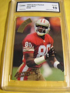 Jerry Rice s F 49ers 1994 Action Packed 106 Graded 10