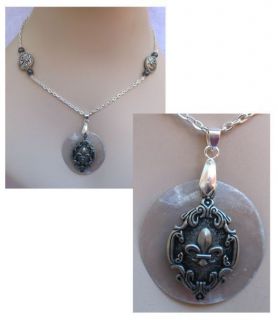 Silver Fleur de Lis Pendant Necklace Jewelry Handmade NEW Chain