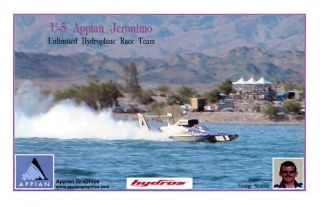 Appian Jeronimo 2000 Hydroplane Racing Team Postcard 5 1 2 x 8 1