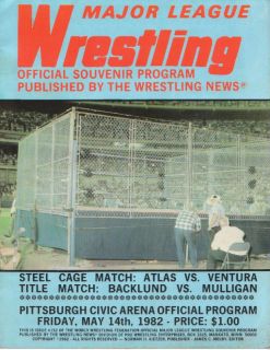 Atlas Jesse Ventura Wrestling Program WWF Cage Match