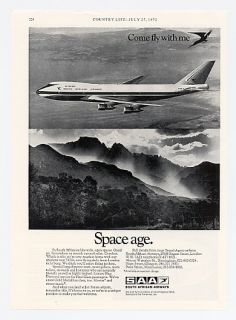 1972 SAA South African Airways Space Age 747B Jet UK Ad
