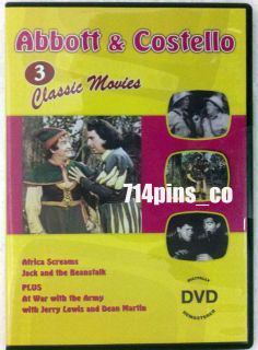 Abbott Costello 3 Classic Movies Includes Jerry Lewis Dean Martin New