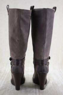 Jessica Simpson Kit Tall Wedge Boots Brown Size 7 5 Belted Vintage