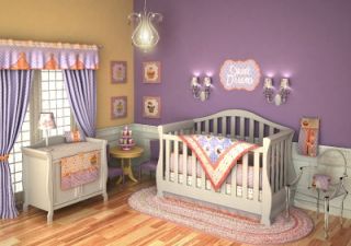 10pc Baby Cupcake Crib Bedding Nursery Set Pink Purple