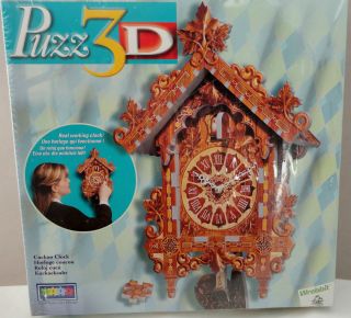 3D Wrebbit Jigsaw Puzzle Working Cuckoo Clock SEALED Made Canada 2001