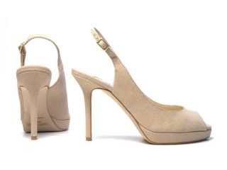 Jimmy Choo Womens Champagne Suede Sandals with Platform Shoes Size US
