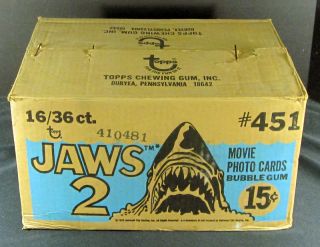 1978 Topps Jaws 2 Trading Card Case 16 Boxes