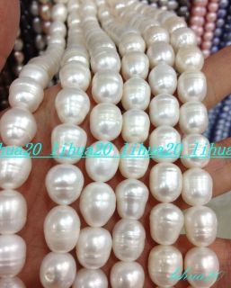 Jewelry Making Hole new Freshwater Pearl Beads Potato White 14mm loose