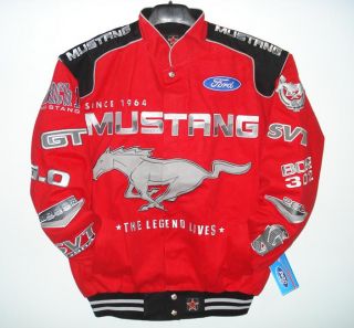 Size 4XL Ford Mustang Racing Cotton Red Jacket New XXXXL