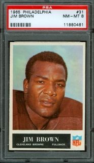 1965 Philadelphia Gum #31   Jim Brown   PSA 8    Cleveland Browns HoF