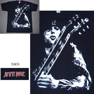 Jimmy Page Liquid Blue Jumbo Guitar Pic Image Blk T Shirt XXL 2XL New