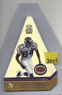 2001 Crown Royale Cramers Choice Awards Randy Moss Game Used Football