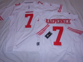 Colin Kaepernick 49ers on Field Quality Sewn White Jersey Size 44