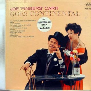Joe Fingers Carr Goes Continental LP VG T 1000 Vinyl Record