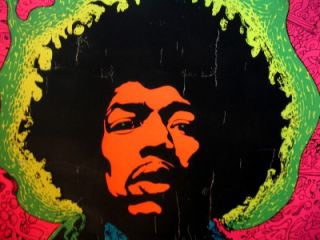 An original 1960s Jimi Hendrix Blacklight Poster. By Joe Roberts Jr