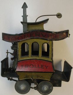 Fontaine Fox Toonervillle Trolley 1922 Wind Up Tin Toy Litho Working
