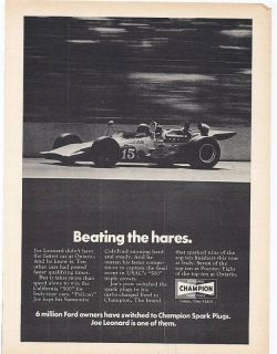 1971 USAC IndyCar Joe Leonard Colt Ford Champion Ad