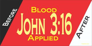 Novelty KJV License Plate John 3 16 Blood Applied