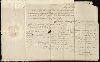 Vice President John C Calhoun Document Signed 08 08 1844