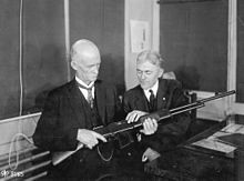 John M. Browning, the inventor of the rifle, and Mr. Burton, the