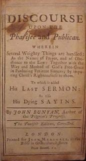 1725 John Bunyan Pharisee and The Publican Antique Bible Holy