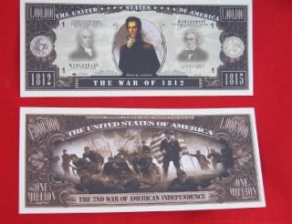 War OF1812 Commenorative Dollar Bill not Legal Tender