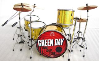 Miniature Guitar Green Day  Uno Dos Tre  Guitar, Bass and Drums Set