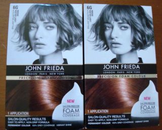 John Frieda Precision Foam Colour 6G hair color dye new Light Golden